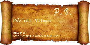 Pásti Vilmos névjegykártya